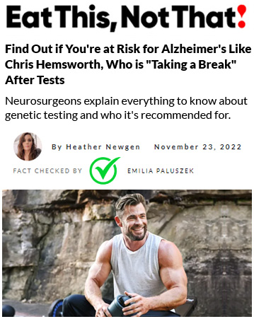 Image of Find Out if You're at Risk for Alzheimer's Like Chris Hemsworth, Who is "Taking a Break" After Tests