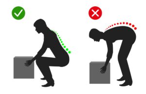 Illustration of back safety in the workplace.