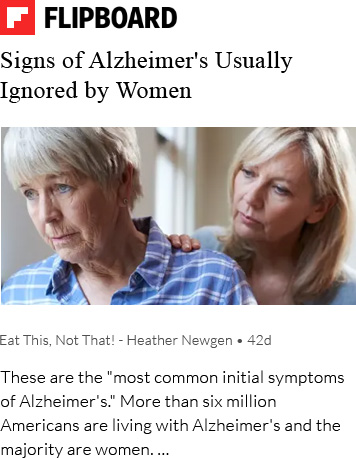Signs of Alzheimer's Usually Ignored by Women image