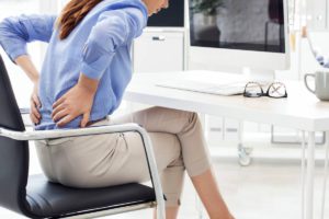 concept of office works with back pain